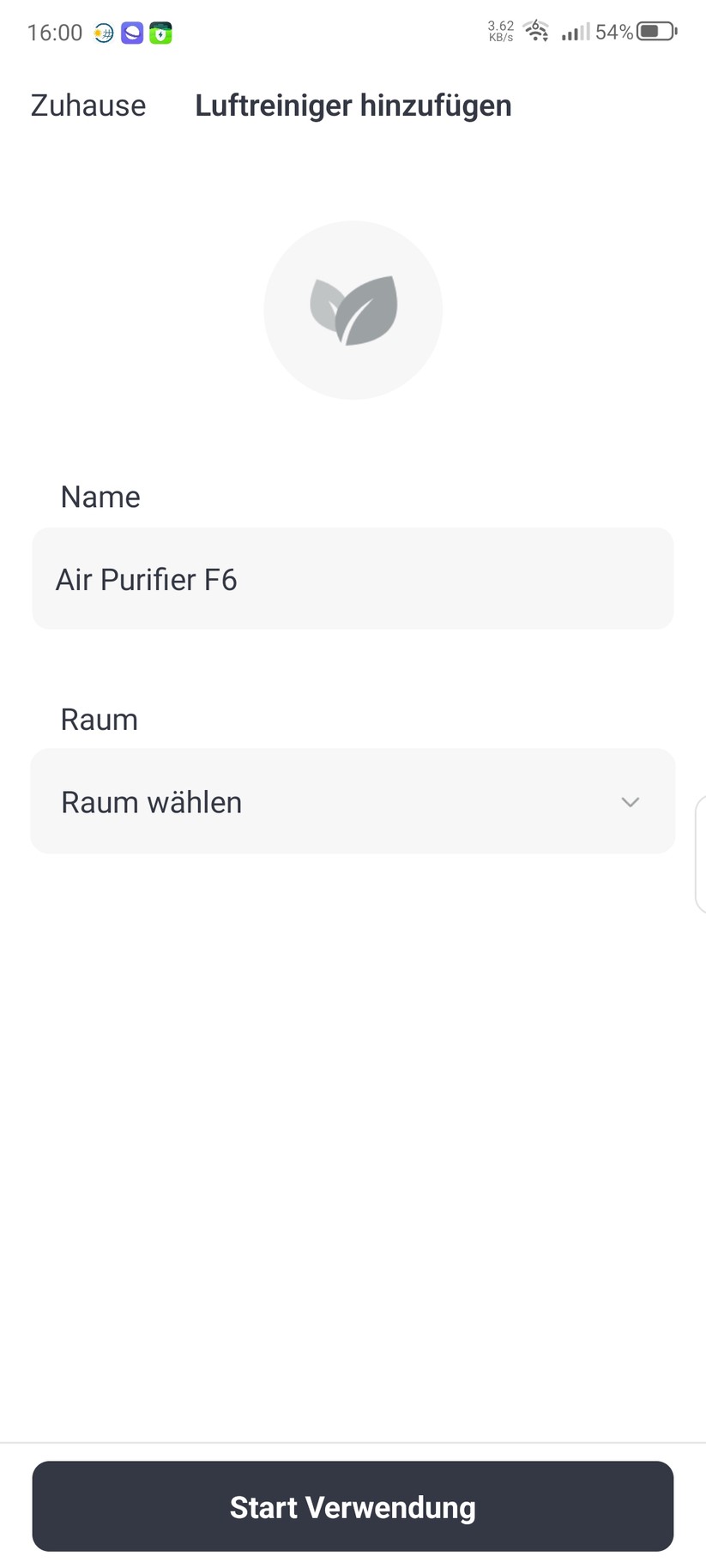 Switchbot Luftreiniger F6: App