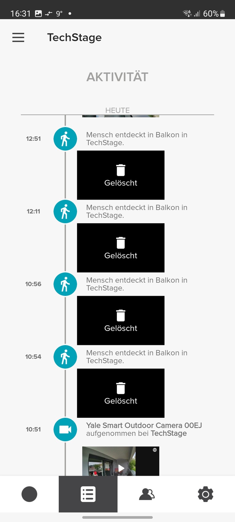 Yale Smart Outdoor Camera: Einstellungen, Aufnahmen