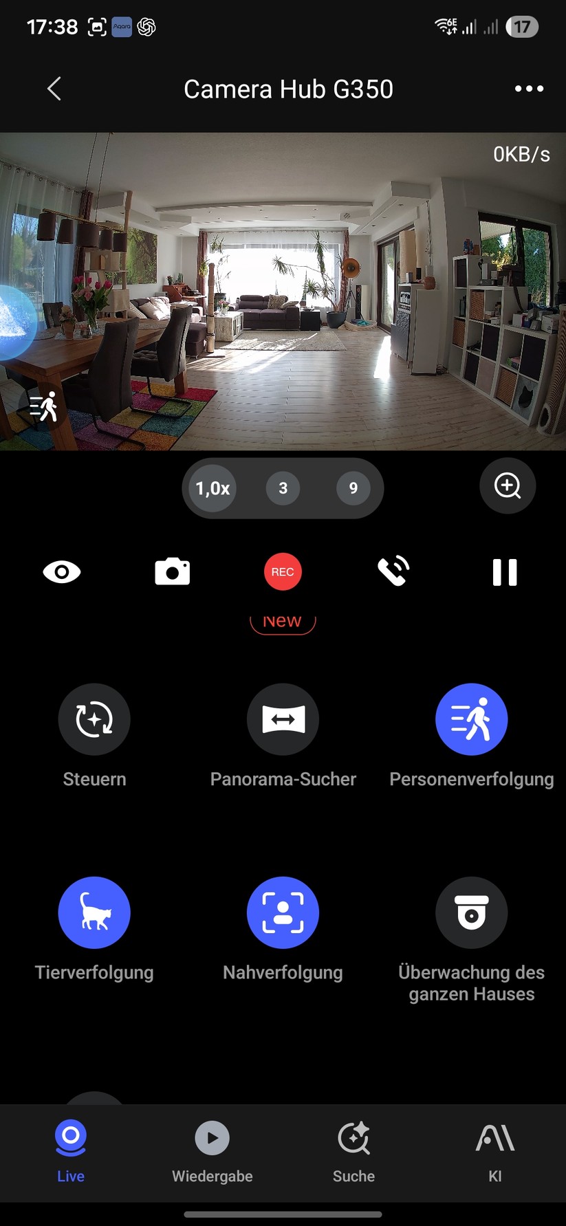 Die Steuerung der Überwachungskamera erfolgt mit der Aqara-App. Damit kann man sie auch für Automatisierungen nutzen.