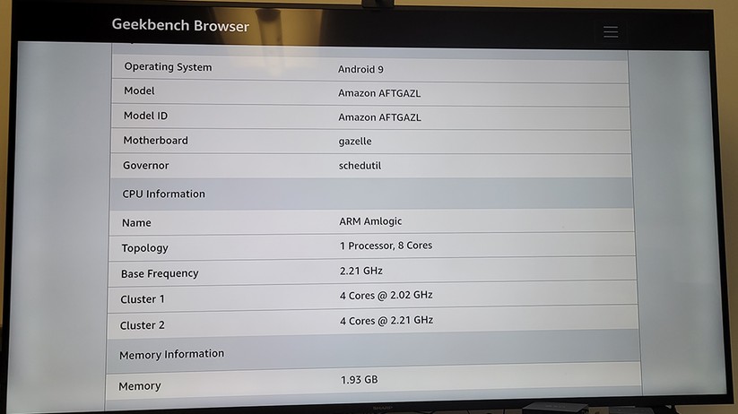 Fire TV Cube 2022: Benchmarks (Geekbench)