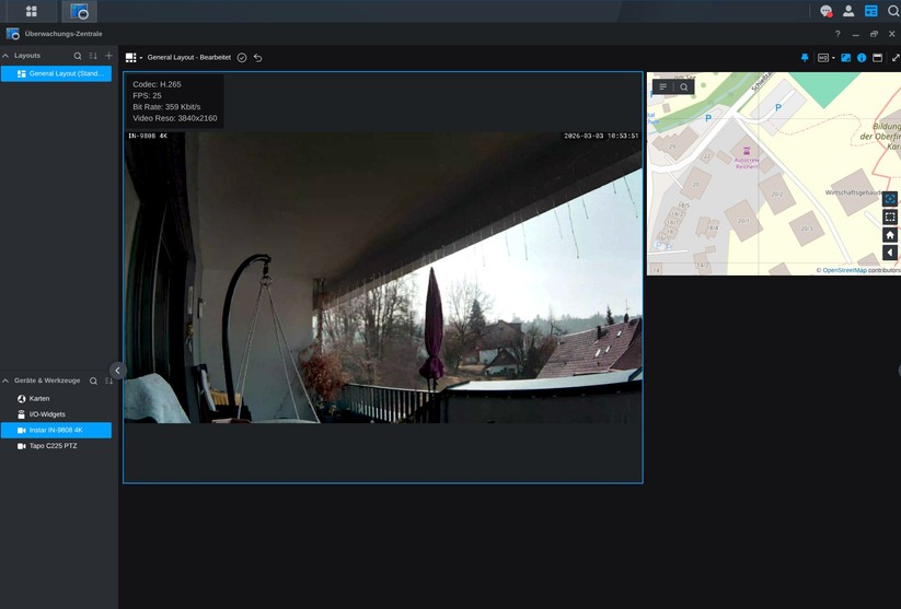 Die Integration in Synology Surveillance Station ist problemlos möglich.