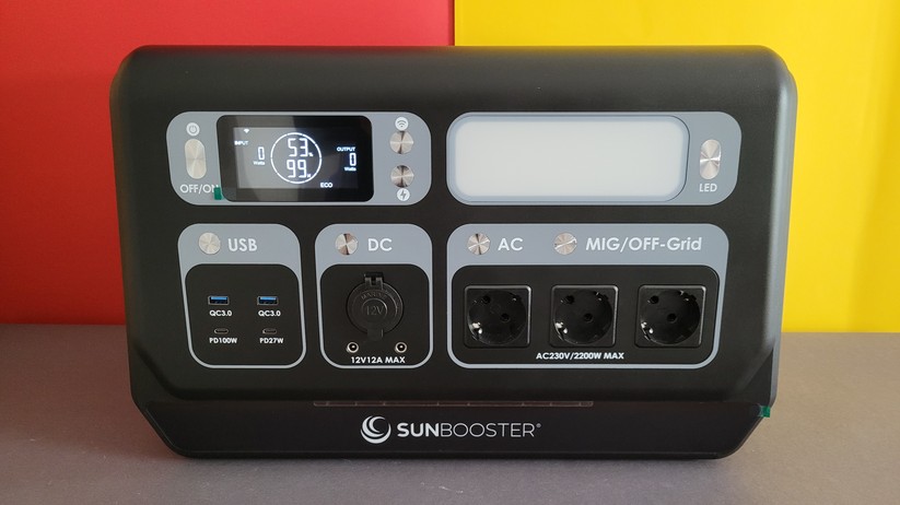  Powerstation mit 2200 Watt Leistung, 2048 Wh Kapazität und Einspeisefunktion