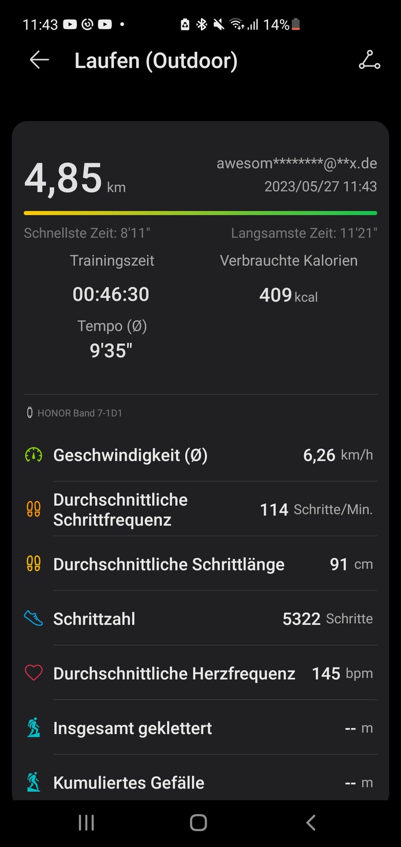 Honor Band 7 – App-Screenshots