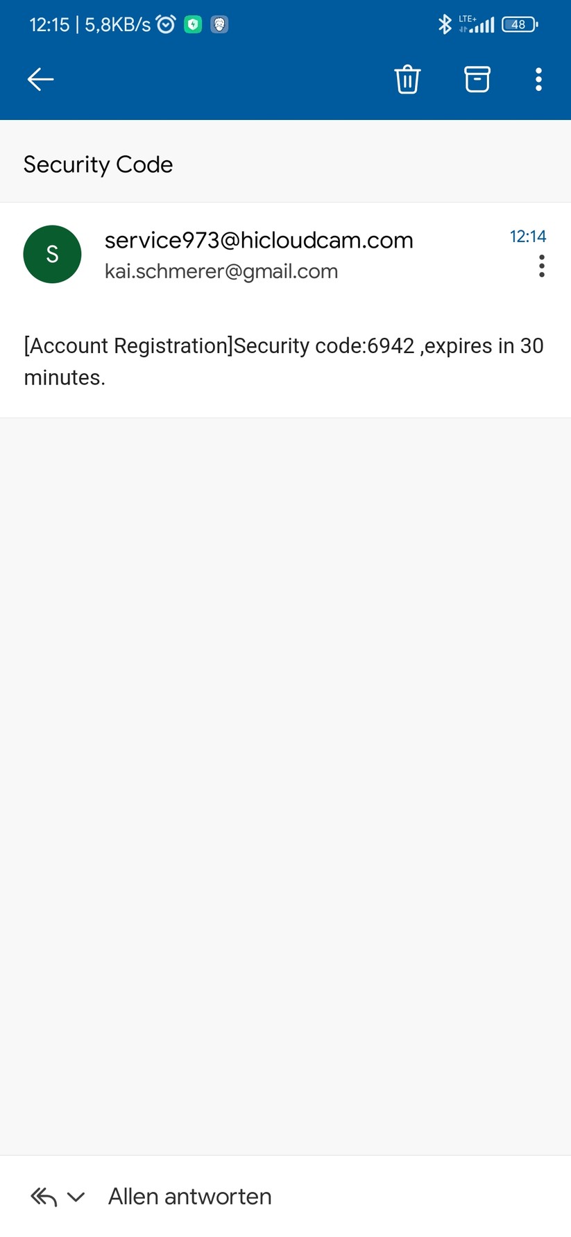 Ezviz LC3: App-Screenshots
