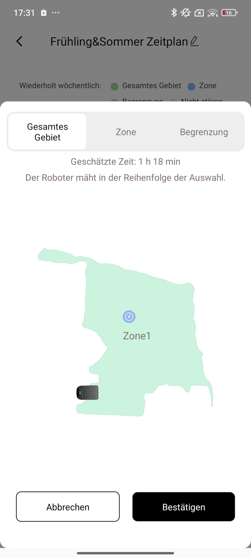 Mova 1000 – Einrichtung