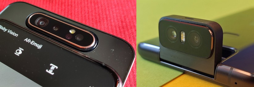 Hauptkamera als Frontkamera bei Samsung Galaxy A80 (li.) und Asus Zenfone 6.