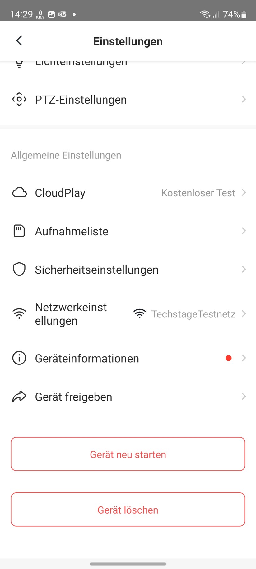 Ezviz C6 2K+: Einstellungen