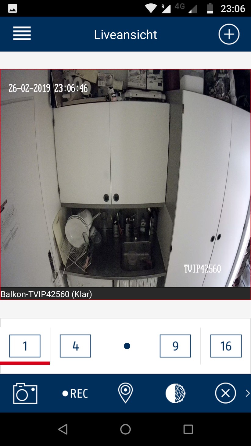 Die mobile App von Abus. 