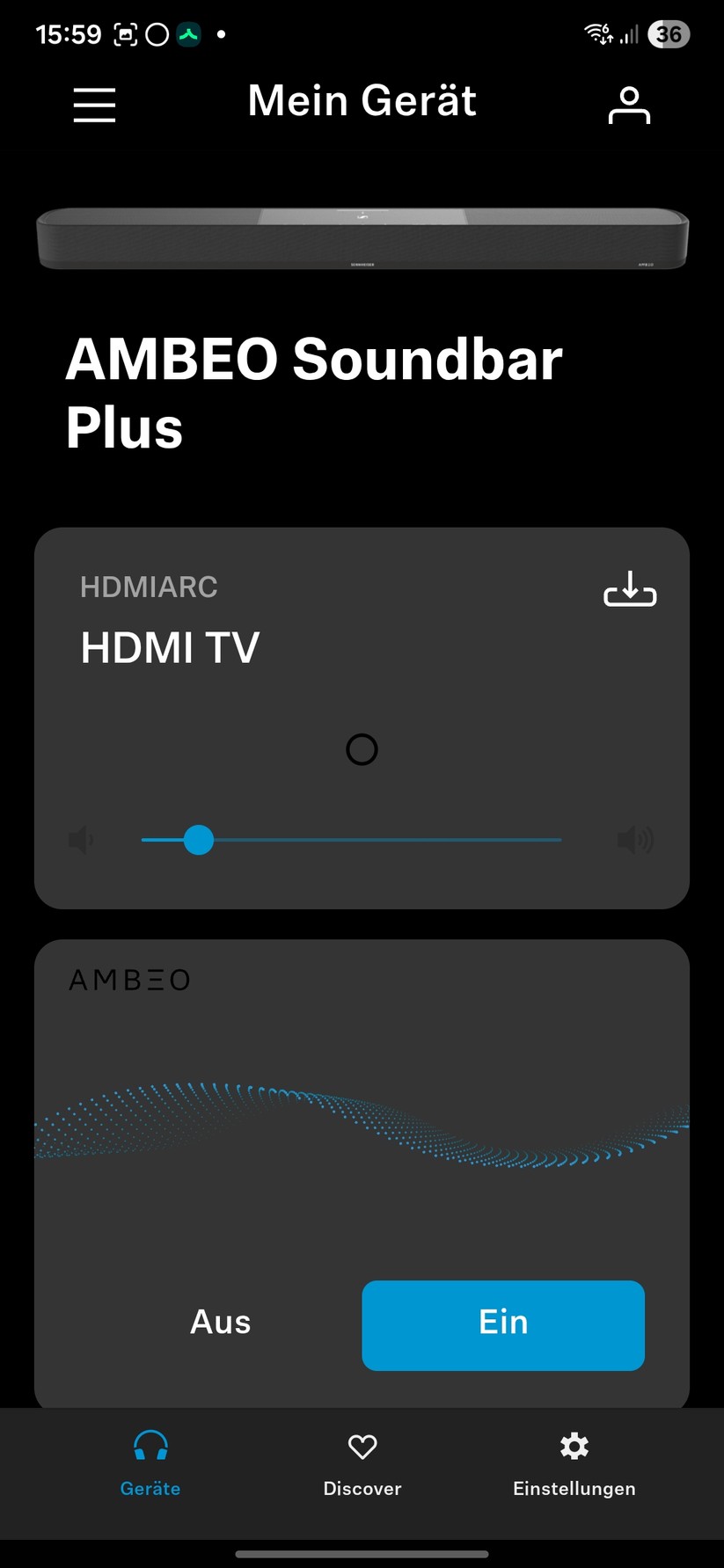 Die Smart Control-App bietet für die Bedienung die meisten Optionen, außerdem führt sie Schritt für Schritt durch die Einrichtung. Sie bietet Firmware-Updates, Quellenwahl, Equalizer-Einstellungen, Pegel und die Intensität des Ambeo-Modus. Besonders wichtig: Hier finden Nutzer die für den optimalen Sound wichtige automatische Raumkalibrierung.