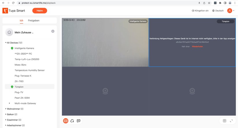 Digitaler Türspion Tmezon MZ-DV11 wird über die Tuya-App gesteuert.