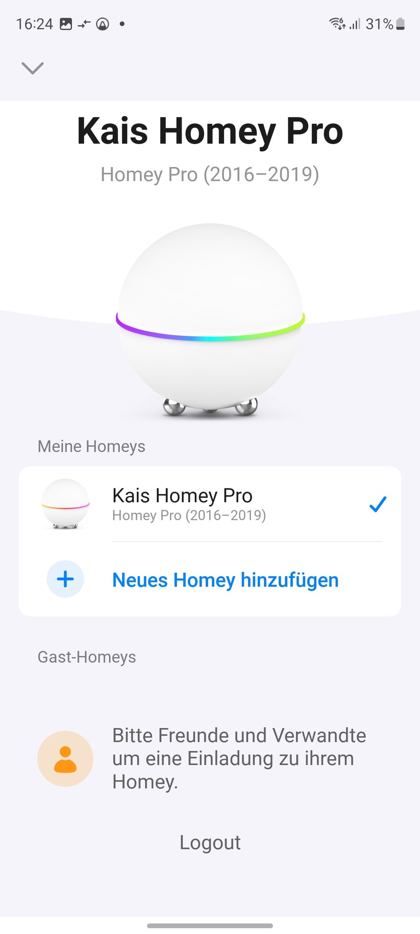 Homey Pro: Einrichtung