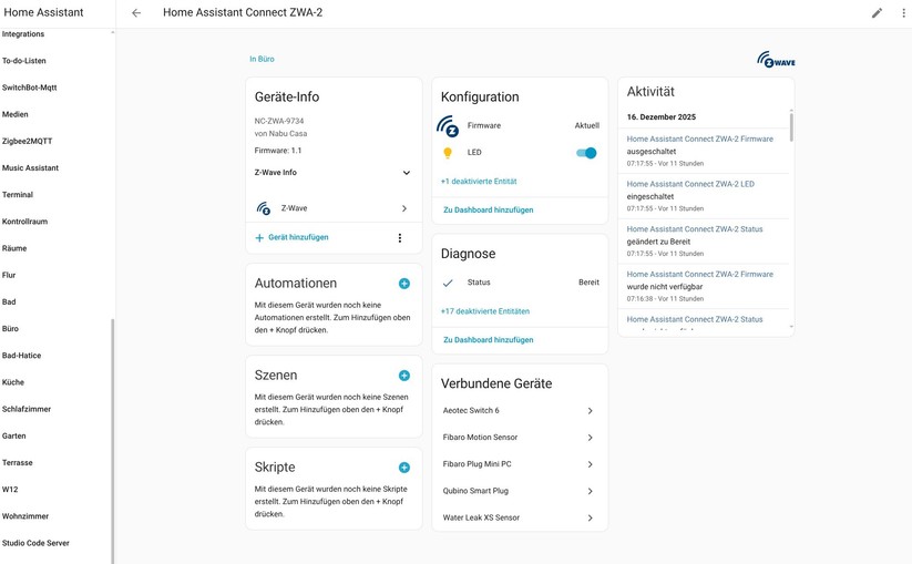  Home Assistant Connect ZWA-2 mit Z-Wave und Z-Wave-Long Range