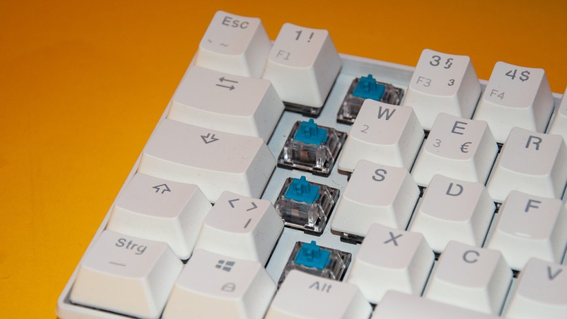 Blue Switches in einer Tastatur