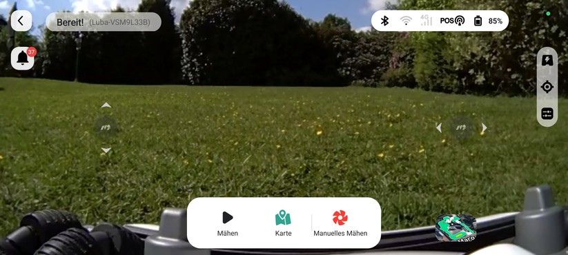 Das ist die Sicht des Mammotion Luba 2 AWD |
