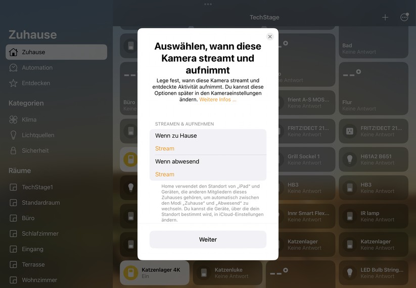 PTZ-Überwachungskamera Aqara E1: Inbetriebnahme, Homekit, Bedienung, Aufnahmen