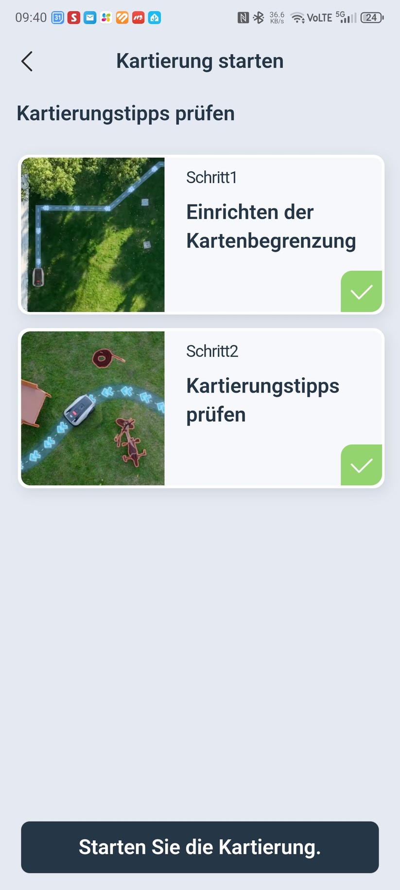 Ecovacs-App: Kartierung