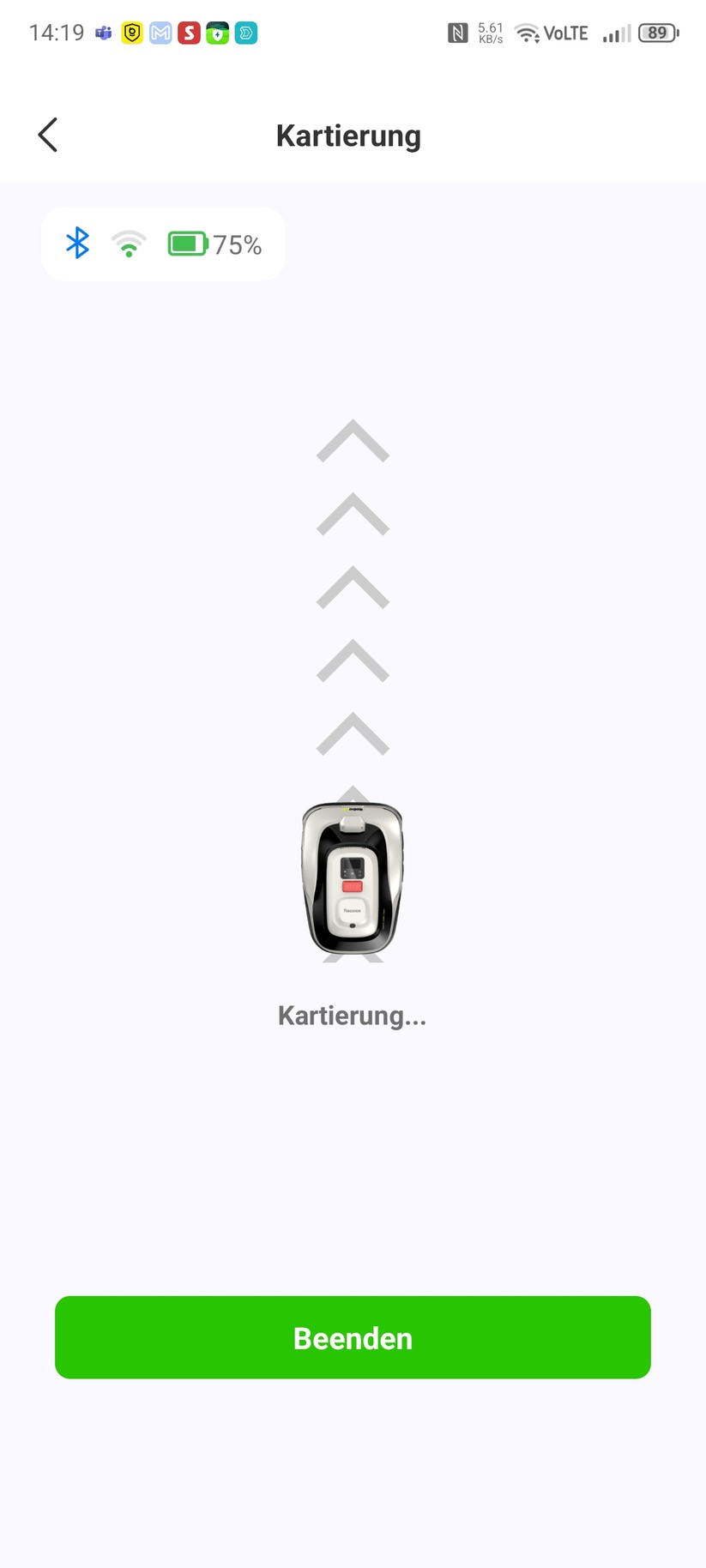 Roboup Raccoon 2 SE: Die Roboup-App liegt auf Deutsch und ist übersichtlich, sodass man den Mähroboter leicht konfigurieren und Zeitpläne erstellen kann.