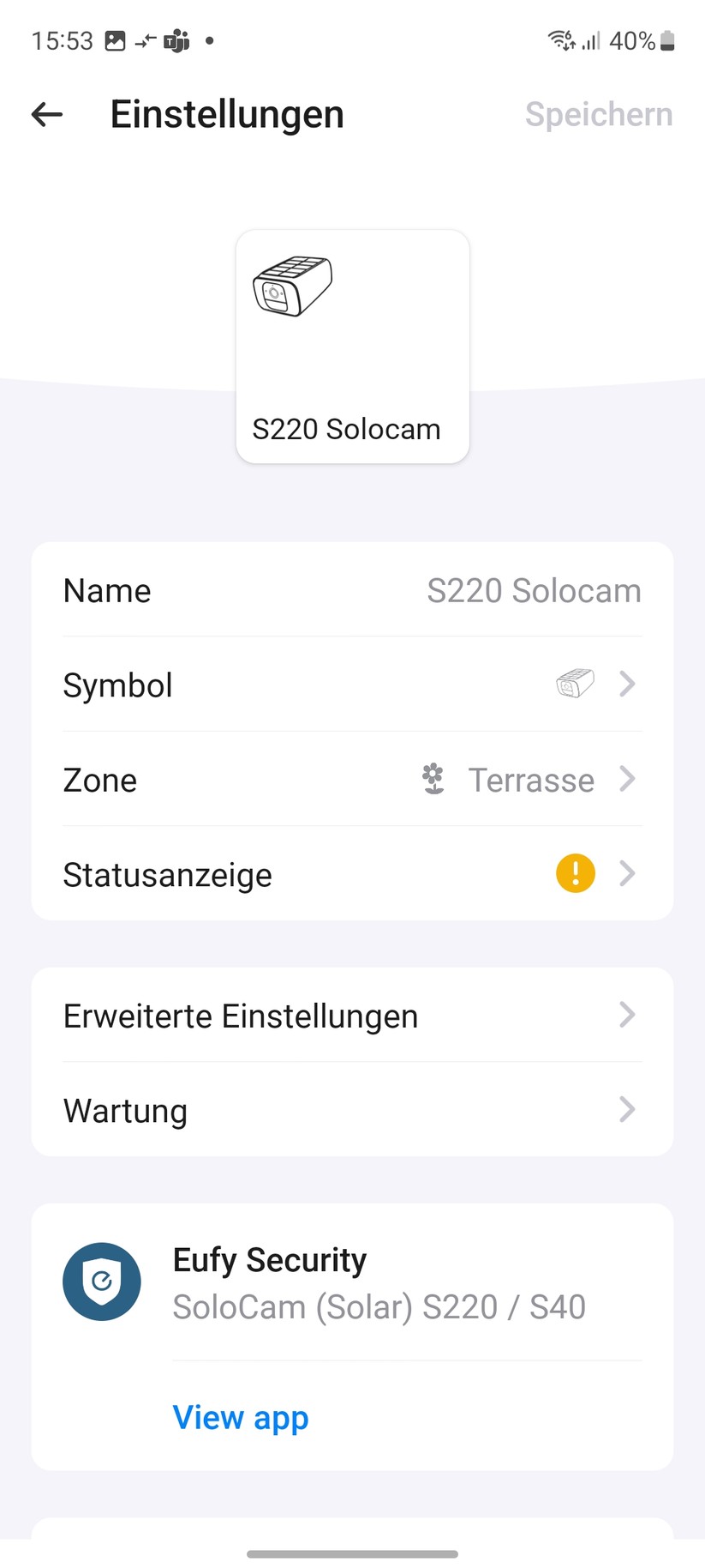 Eufy Solocam S220: Integration in Homey Pro