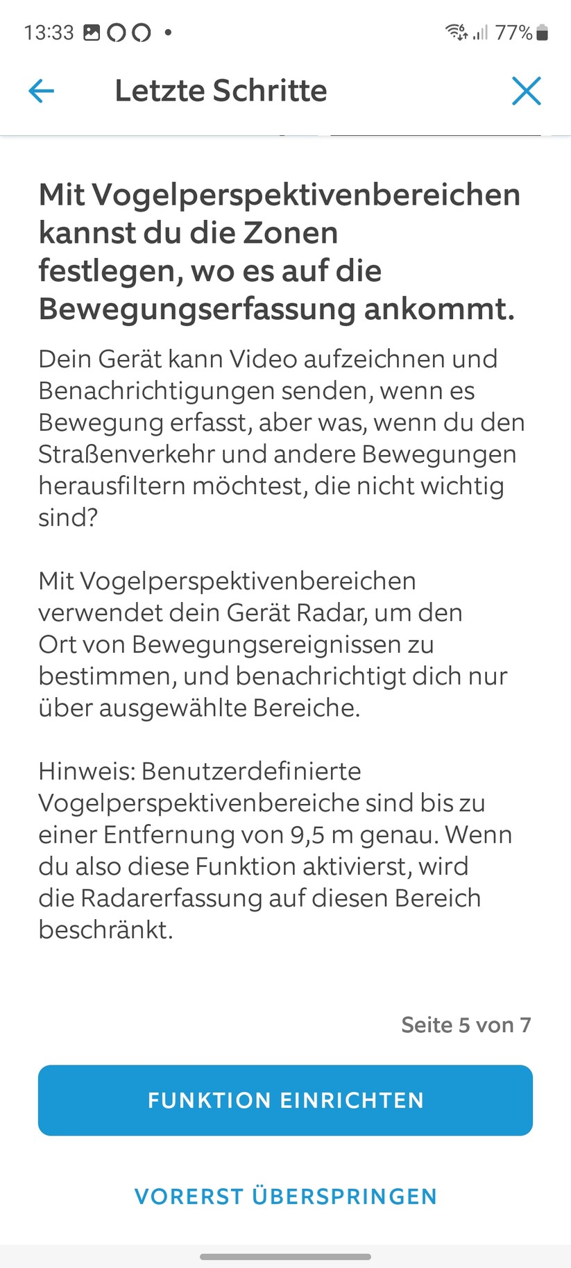 Ring Stick Up Cam Pro Akku: Die Einrichtung ist einfach und bietet viele Erläuterungen zur Kamera. Vorbildlich.