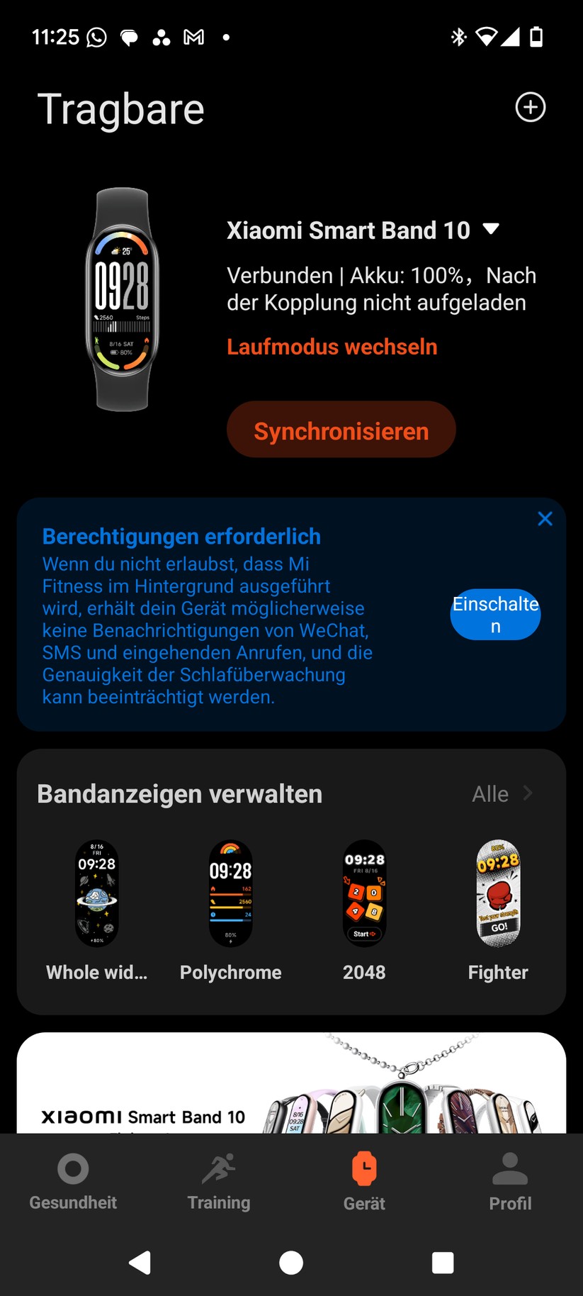 Xiaomi Smart Band 10 - Bilder App 
