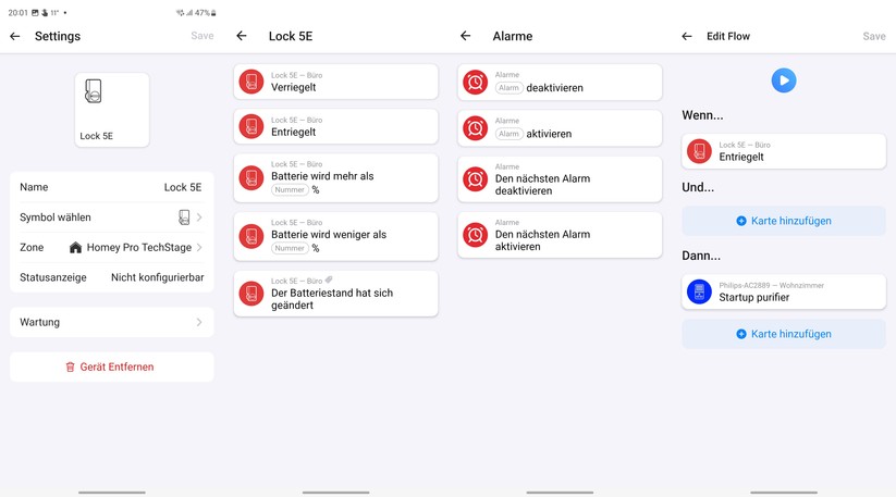 Switchbot Lock lässt sich auch in Homey integrieren und für Automatisierungen nutzen.