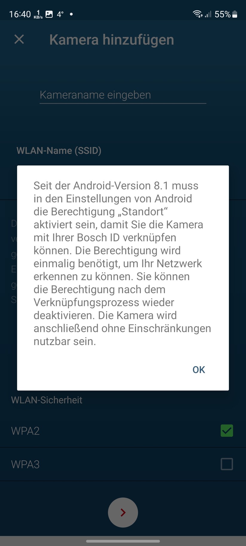Bosch Eyes Innenkamera II: Einrichtung