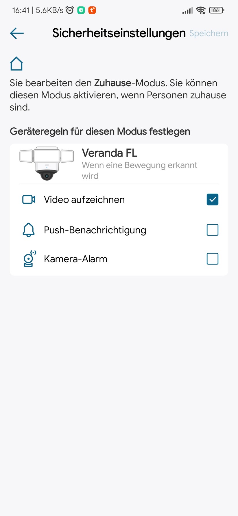 Eufy Floodlight Cam 2 Pro: Benachrichtigungen per E-Mail unterstützt Eufy nicht.