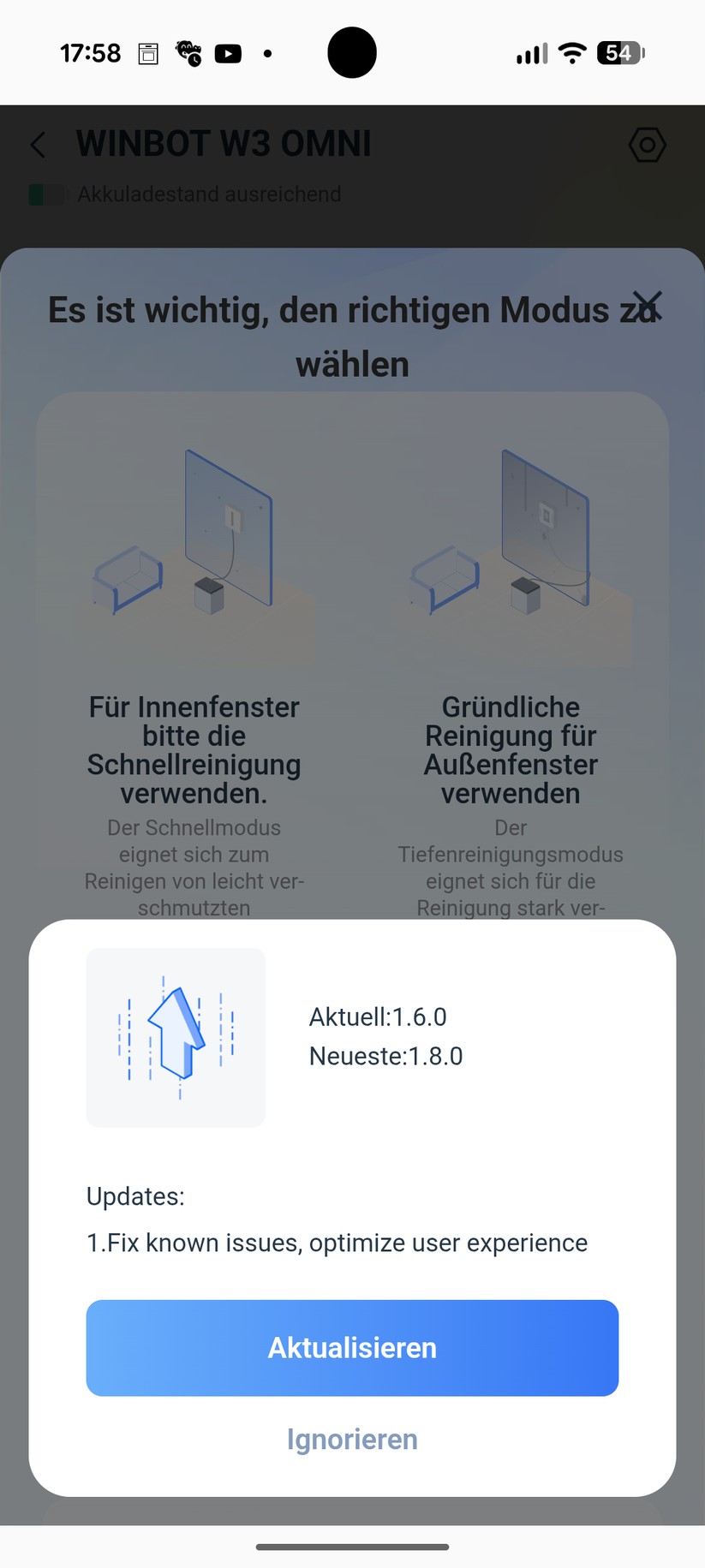 Ecovacs Winbot W3 Omni – App & Einrichtung