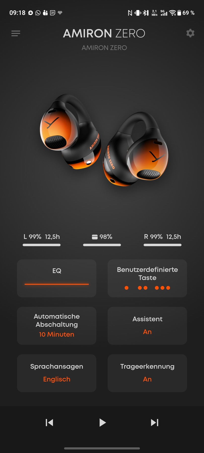 Beyerdynamic Amiron Zero Sport Screenshot