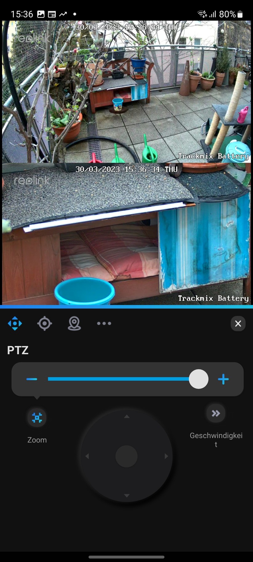 Reolink Trackmix Akku: App-Oberfläche und Beispiel-Bilder
