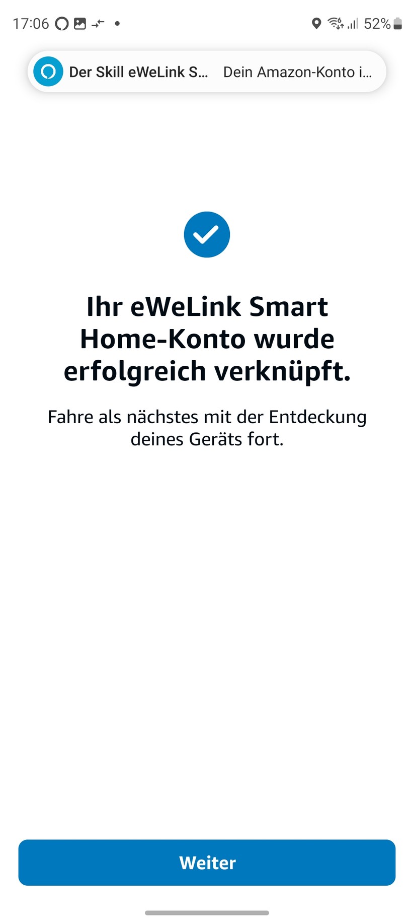  Die Koppelung mit Amazon Alexa und Google Assistant hat zwar prinzipiell funktioniert, doch beide Sprachassistenten haben das Sonoff-Thermostat nicht gefunden.