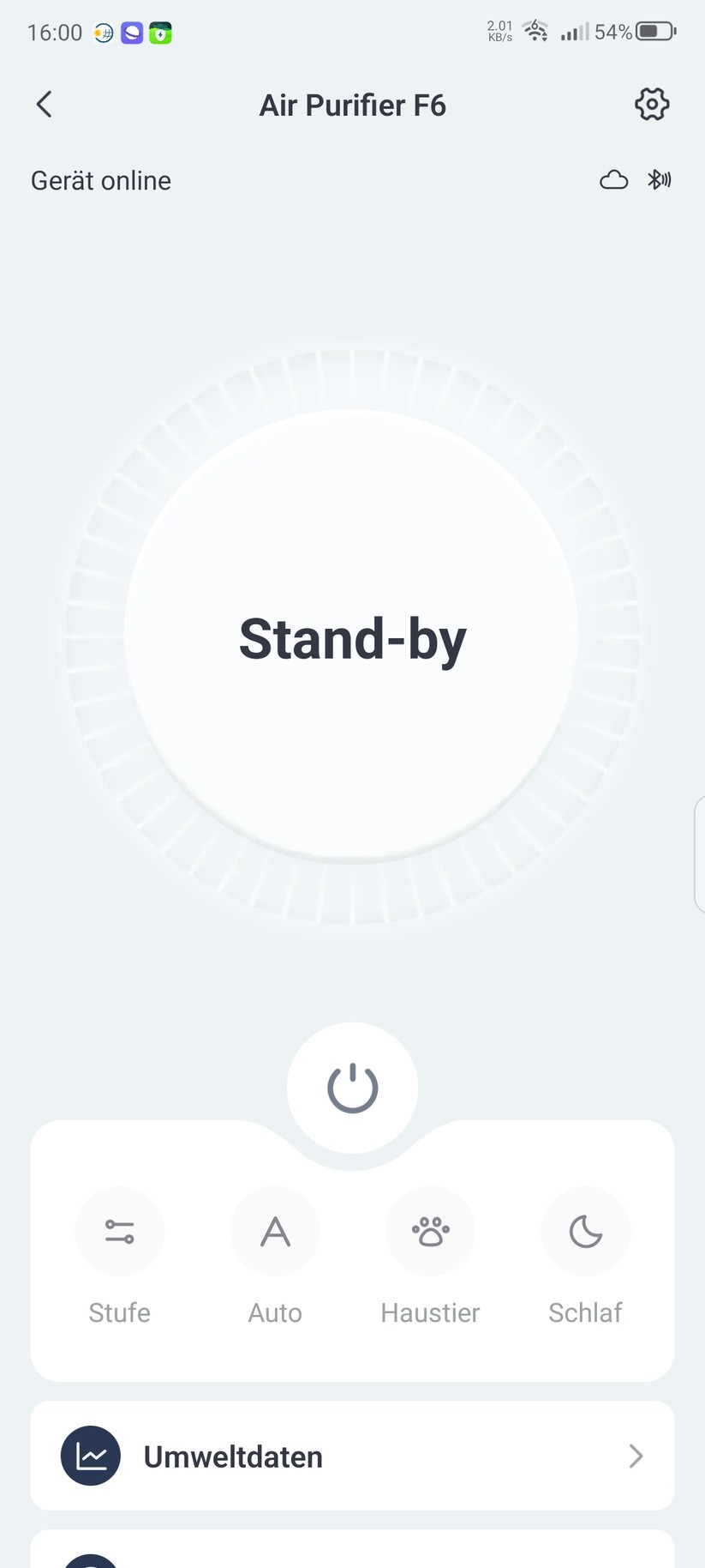 Switchbot Luftreiniger F6: App