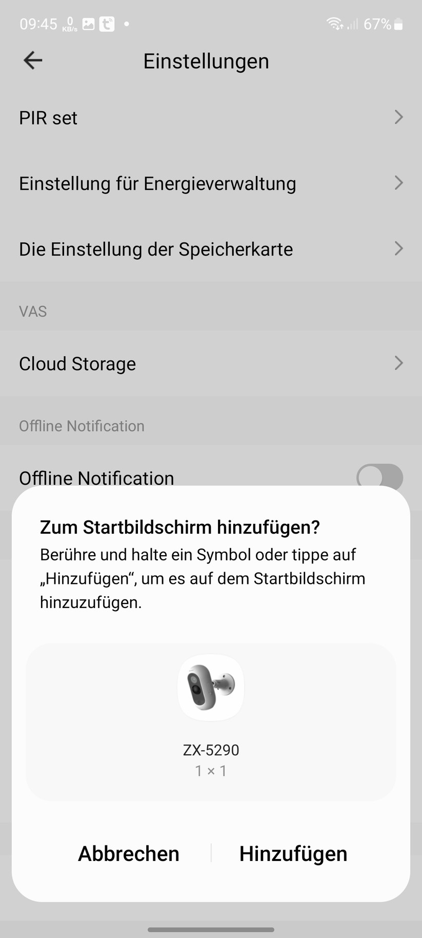 7Links-IPC-675: App, Inbetriebnahme, Einstellungen, Sichtfeld