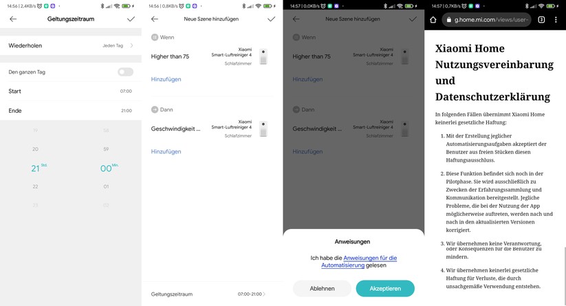 Xiaomi Smart Air Purifier 4: Automatisierung