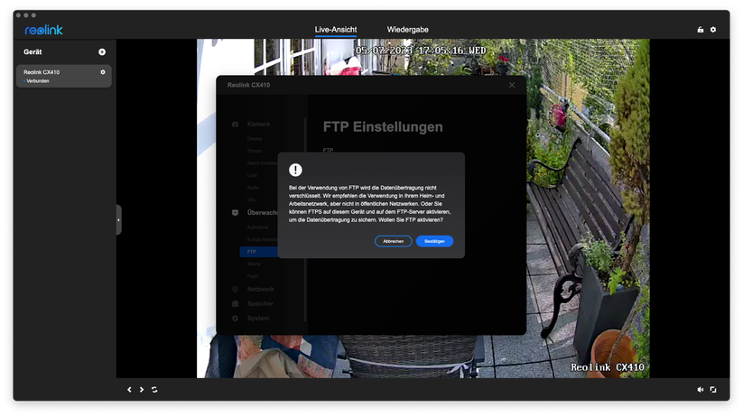 Reolink CX410: Desktop-App