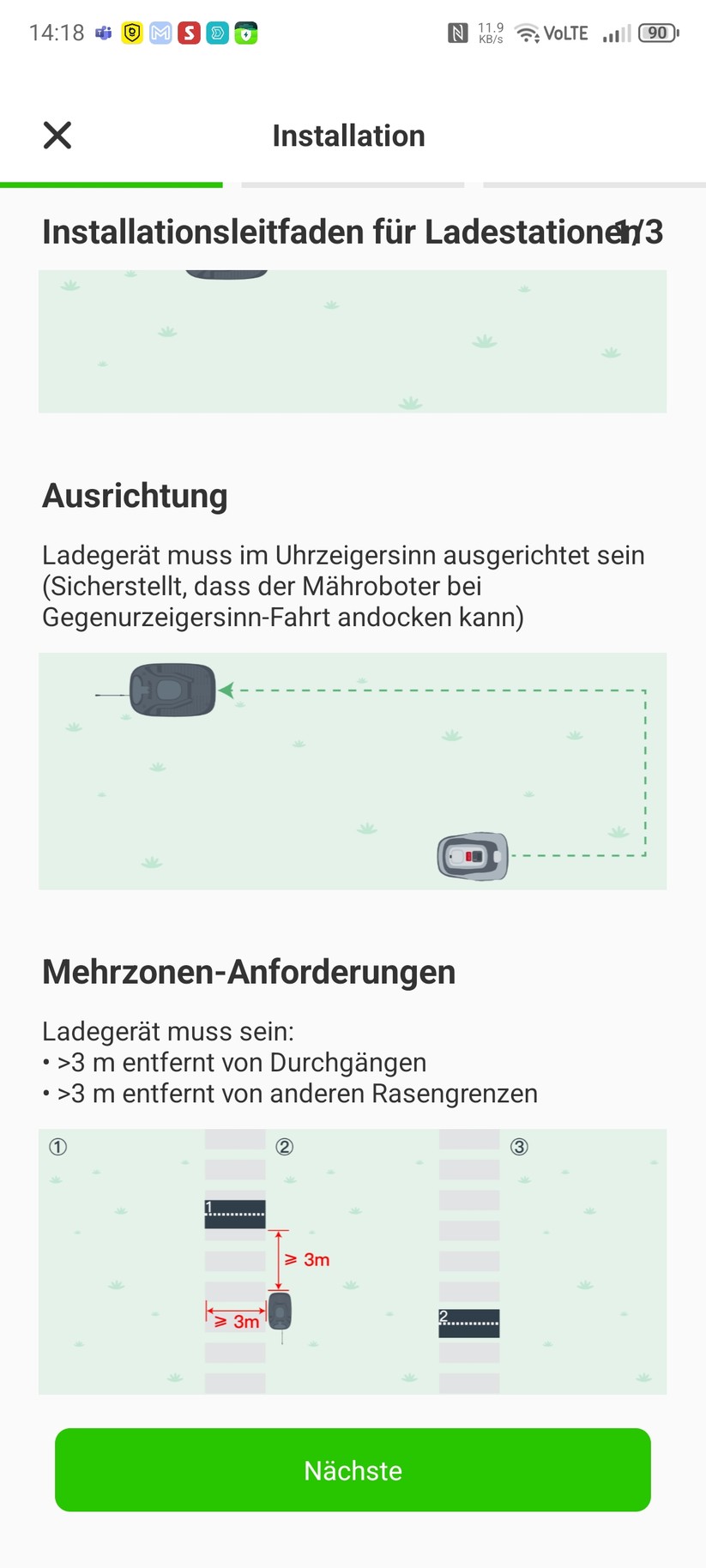 Roboup Raccoon 2 SE: Die Roboup-App liegt auf Deutsch und ist übersichtlich, sodass man den Mähroboter leicht konfigurieren und Zeitpläne erstellen kann.