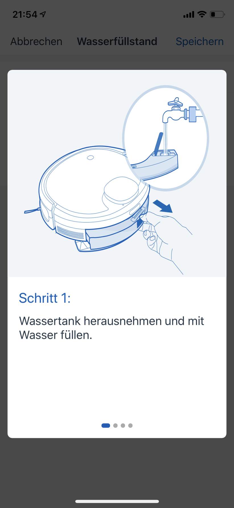 Die Wischfunktion erklärt die App beim ersten Mal ganz genau