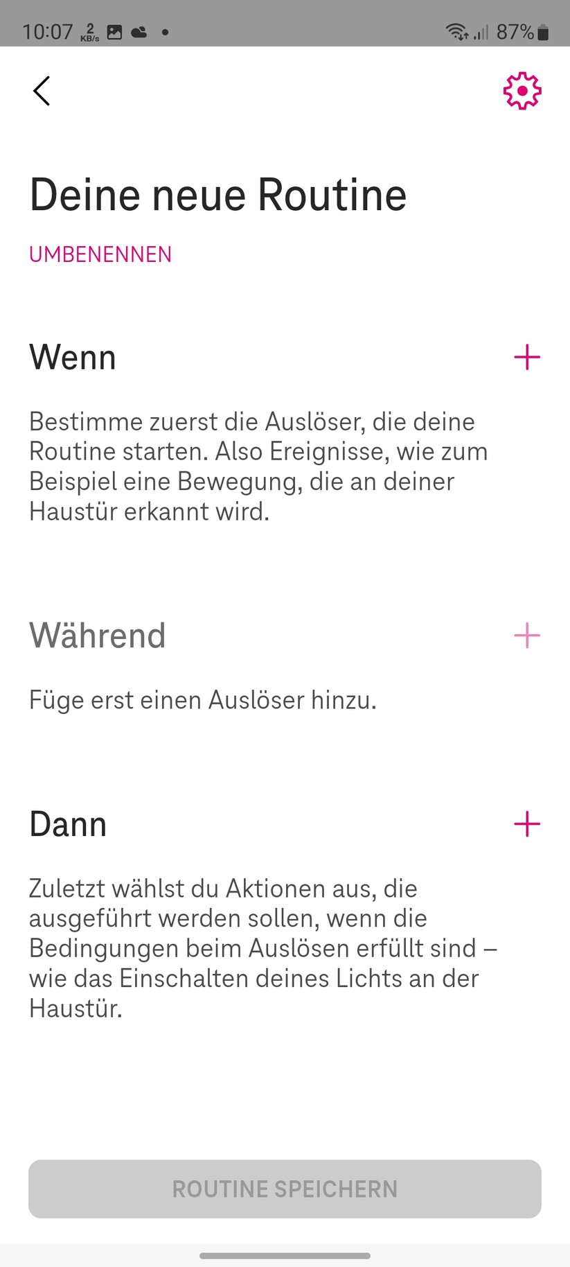 Magenta Zuhause mit Home Base 2: Routinen, Geräte, Tools, Einstellungen
