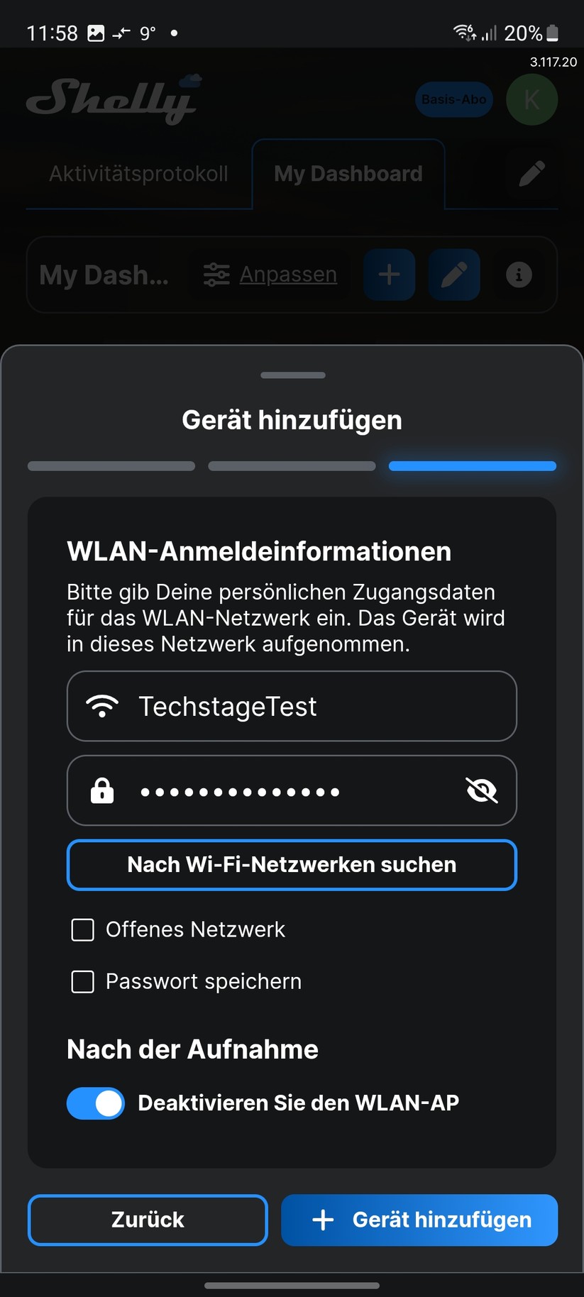  Inbetriebnahme mit Shelly-App