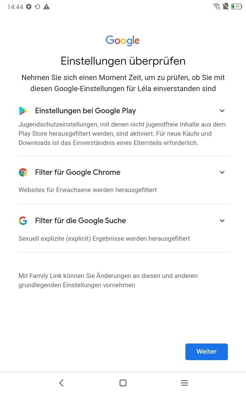 Family Link Einrichtung