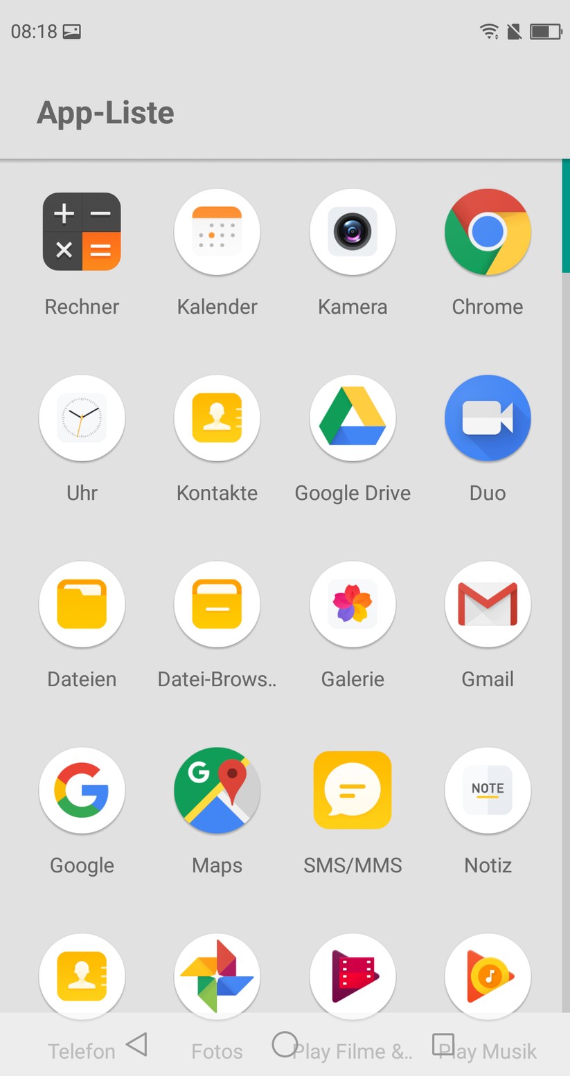 Hauptmenp (App-Drawer)