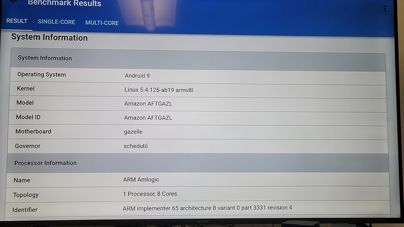 Fire TV Cube 2022: Benchmarks (Geekbench)