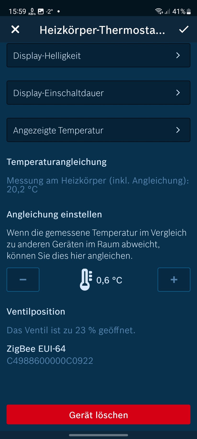 Bosch Heizkörper-Thermostat II: App