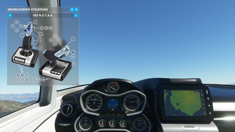 Der Flight Simulator blendet mit STRG+C die aktuelle Tastenbelegung ein. 