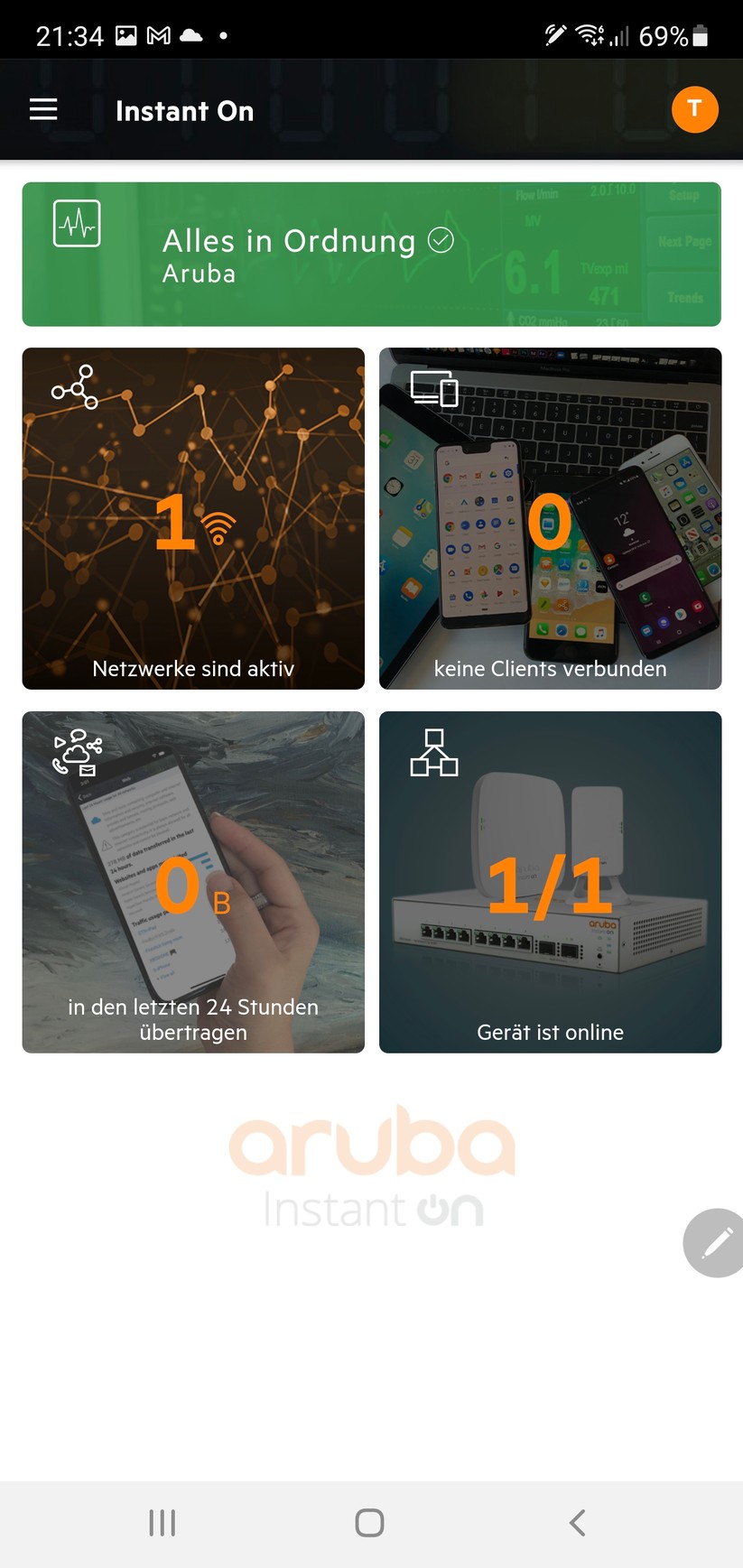 Das WLAN war, mit diesem einen AP17, ruckzuck eingerichtet. Von 21 Uhr 17 bis 21 Uhr 34: Naja, 17 Minuten halt, aber mitsamt Notizen und Screenshots, und das Ganze nie zuvor gesehen. IT-Know-How war dabei absolut nicht nötig, und eine Kreditkarte wurde auch nicht abgefragt.