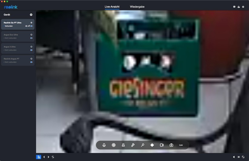 Reolink Go PT Ultra: Zoom mit niedrigster Auflösung