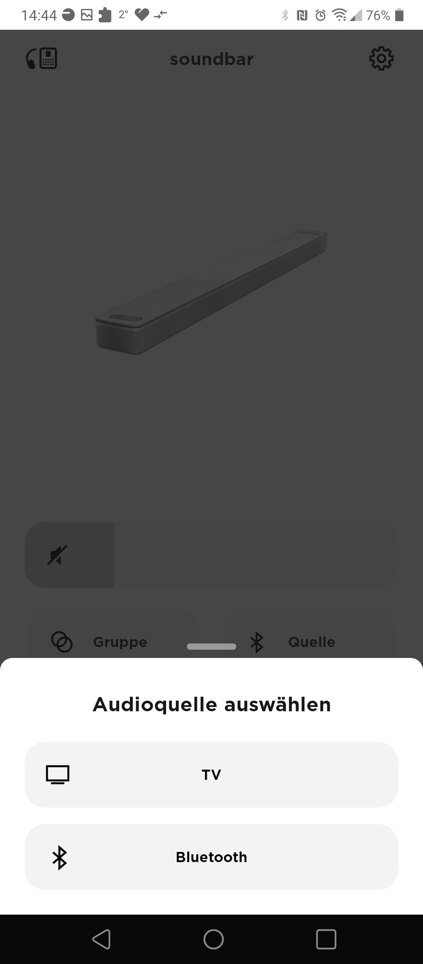 Bose Music App für die Bose Smart Soundbar 900 für Konfiguration und Streaming