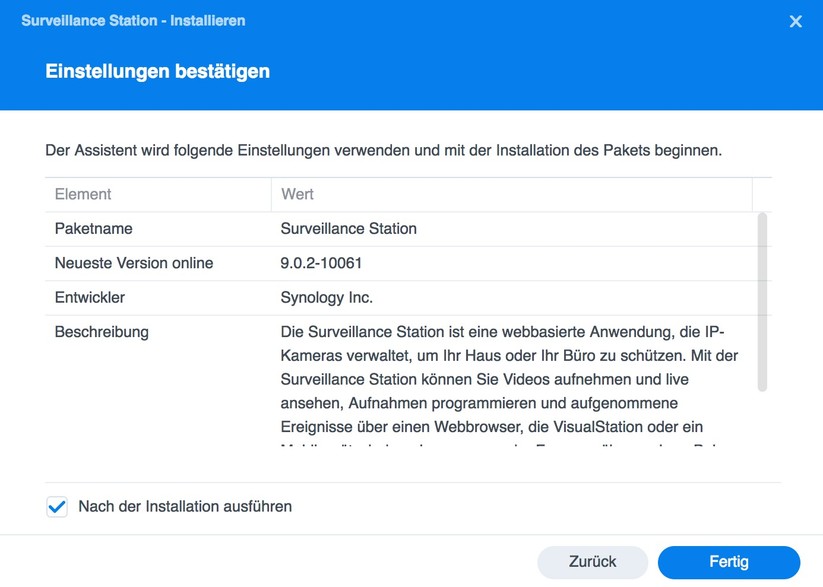 Synology Surveillance Station auf Synology DS223