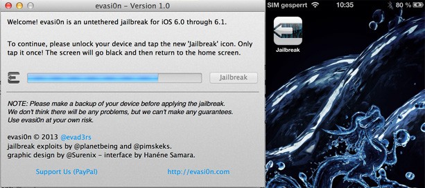 Wenn diese Meldung erscheint, ist das Jailbreak-Icon auf dem iPhone installiert. Ein Fingertipp startet es, und es geht direkt weiter.