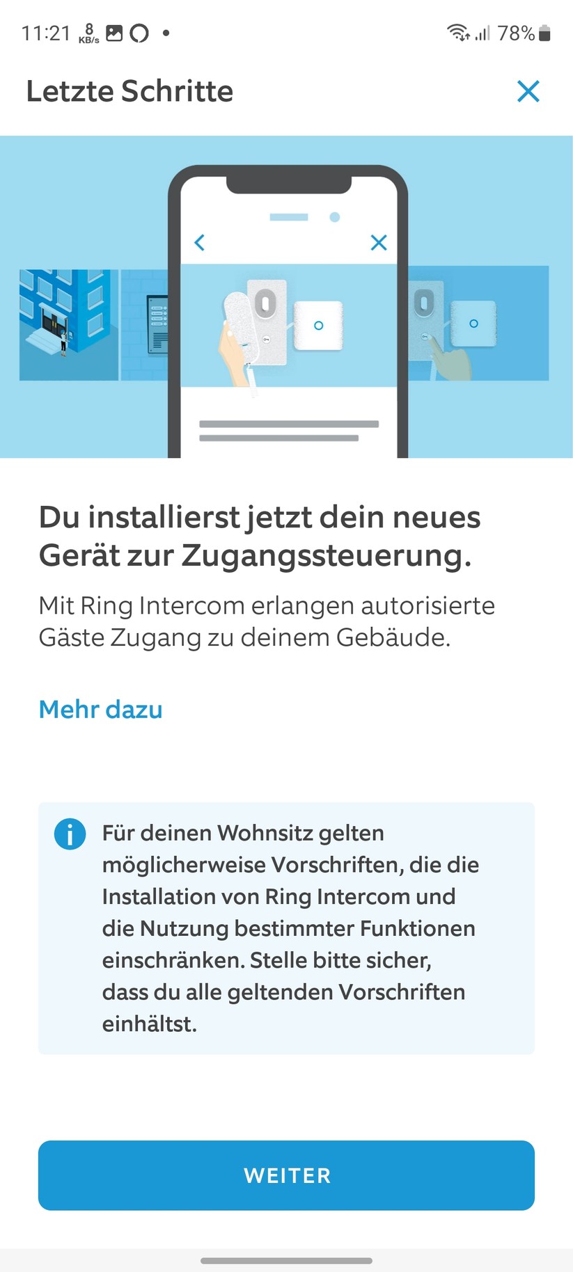 Ring Intercom: Einrichtung